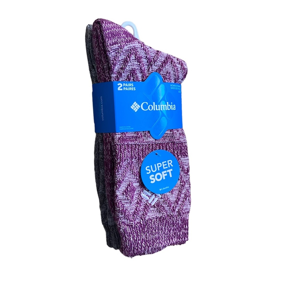 HP! 🎉 Columbia 2 Pair Super Soft Crew Socks - Picture 2 of 5